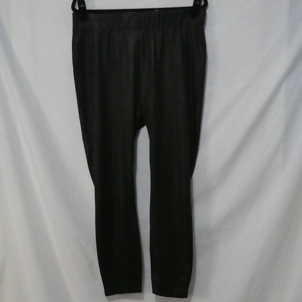 A - ADDITION ELLE | size 14-16 | Snakeskin Texture | Black High-Waist Leggings